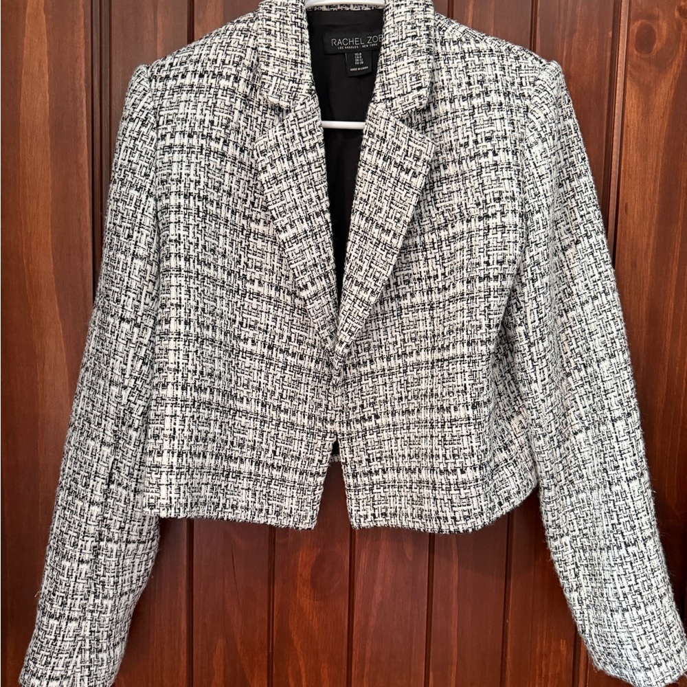 Rachel Zoe Women's Monochrome Tweed Blazer